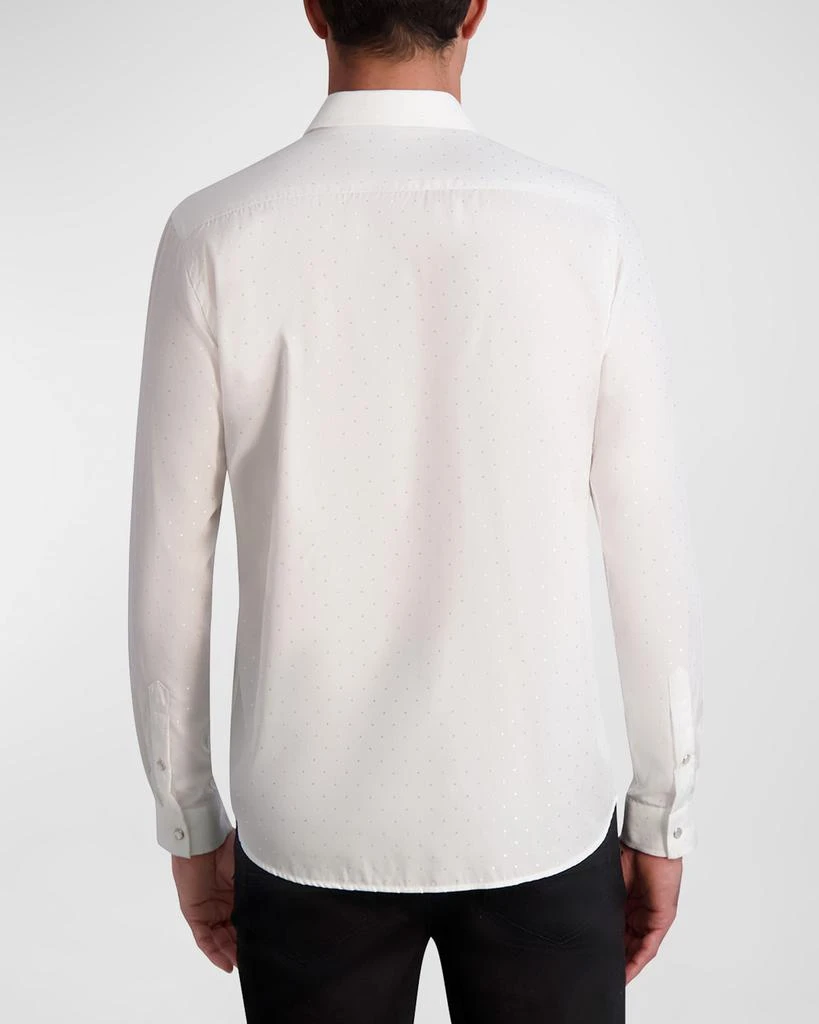 Karl Lagerfeld Paris Men's Tonal Polka Dots Dress Shirt 3