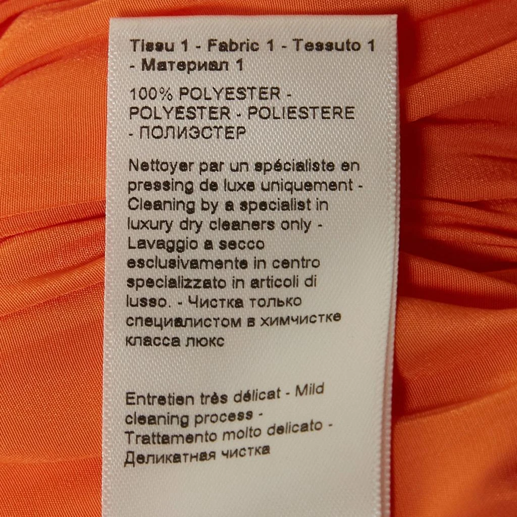 Lanvin Lanvin Orange Crepe Ruffled Cape Style Charmeuse Midi Dress S 6
