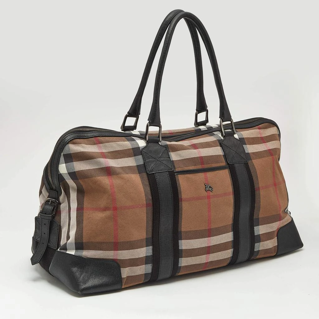 Burberry Burberry Brown/Black House Check Canvas and Leather Duffel Bag 3
