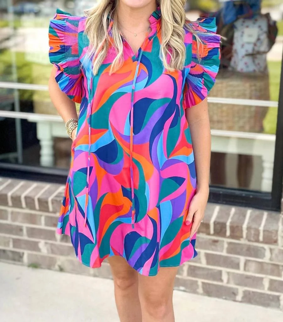 love to know striped mock neck - peach