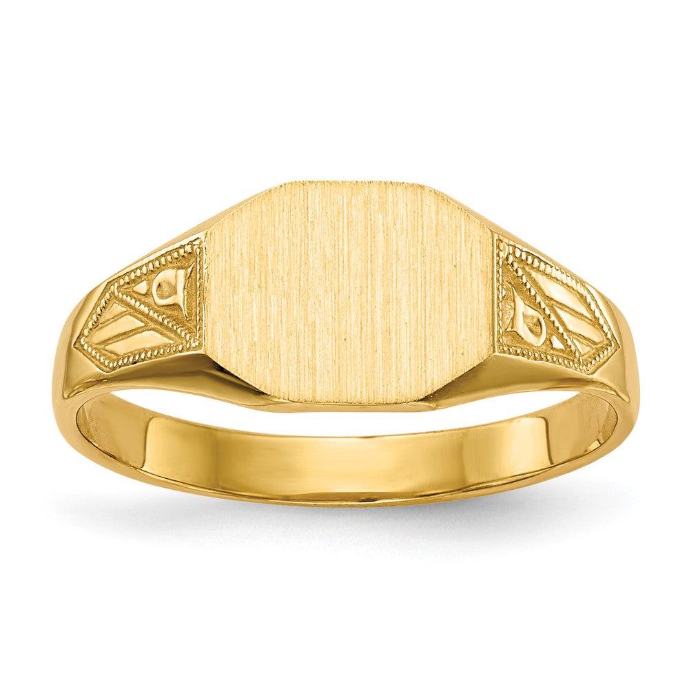 Diamond2Deal 14k Yellow Gold Closed Back Signet Ring