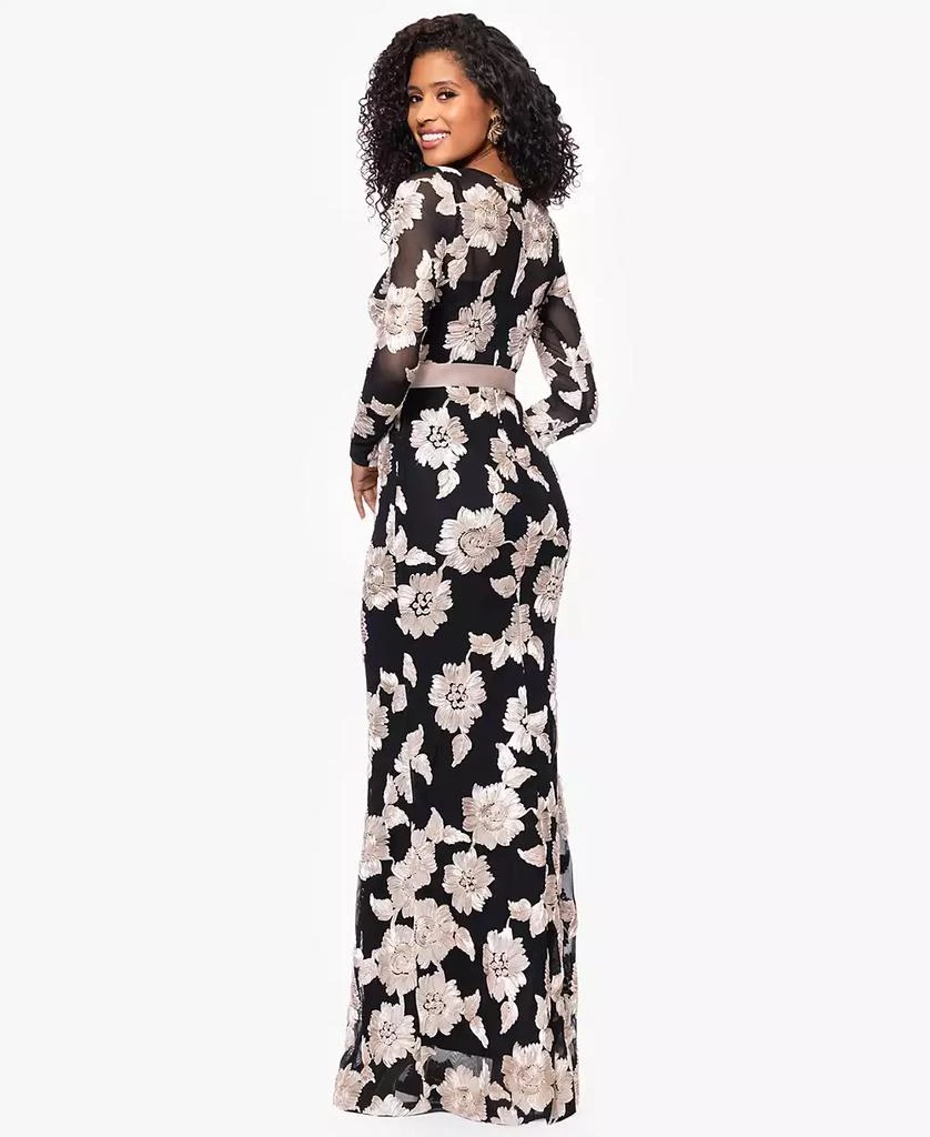 Betsy & Adam Petite Jacquard Printed Long Sheath Dress 2