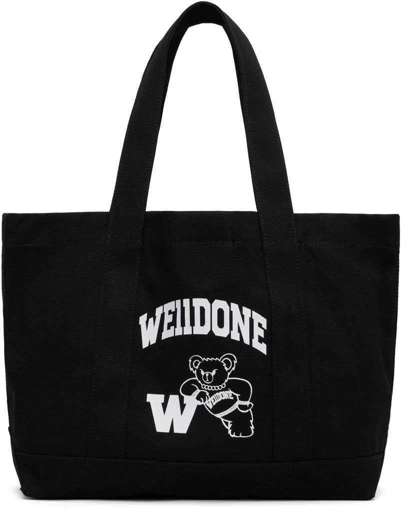 We11done Black Varsity Canvas Tote