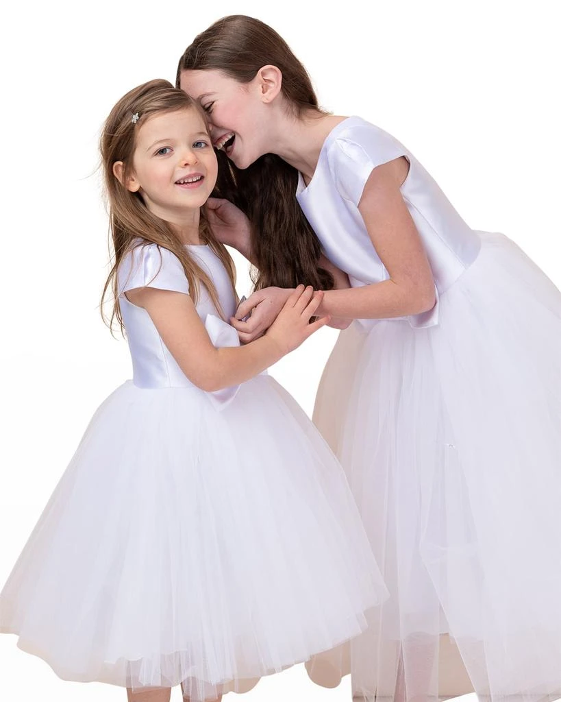 White Label by Zoe Girl's Elizabeth Satin Bow Tulle Dress, Size 2-12 5