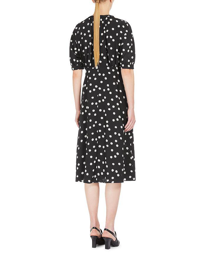 MaxMara Made in Italy Silk Black Polka Dot outlet Midi Dress S long Sleeveless dress