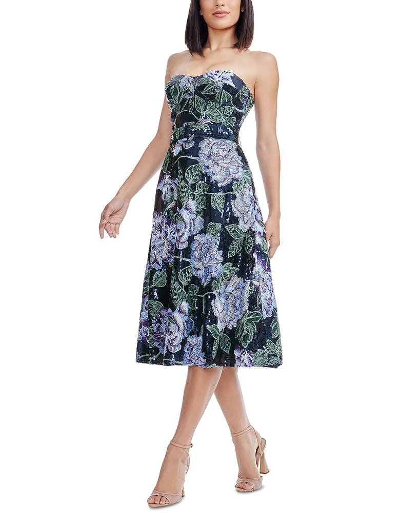 Carlita Floral Strapless Dress  On Sale Now with Up to 31% Off | Discover  Exclusive Deals & Savings at BeyondStyle  Authentic Dress The Population  dress|women with Limited-Time Discounts, Free Shipping,