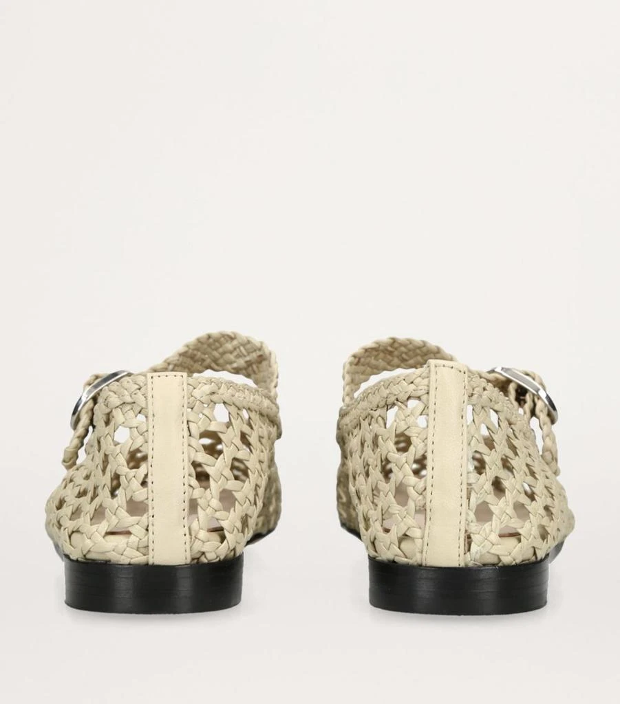 Le Monde beryl Leather Woven Mary Janes 2