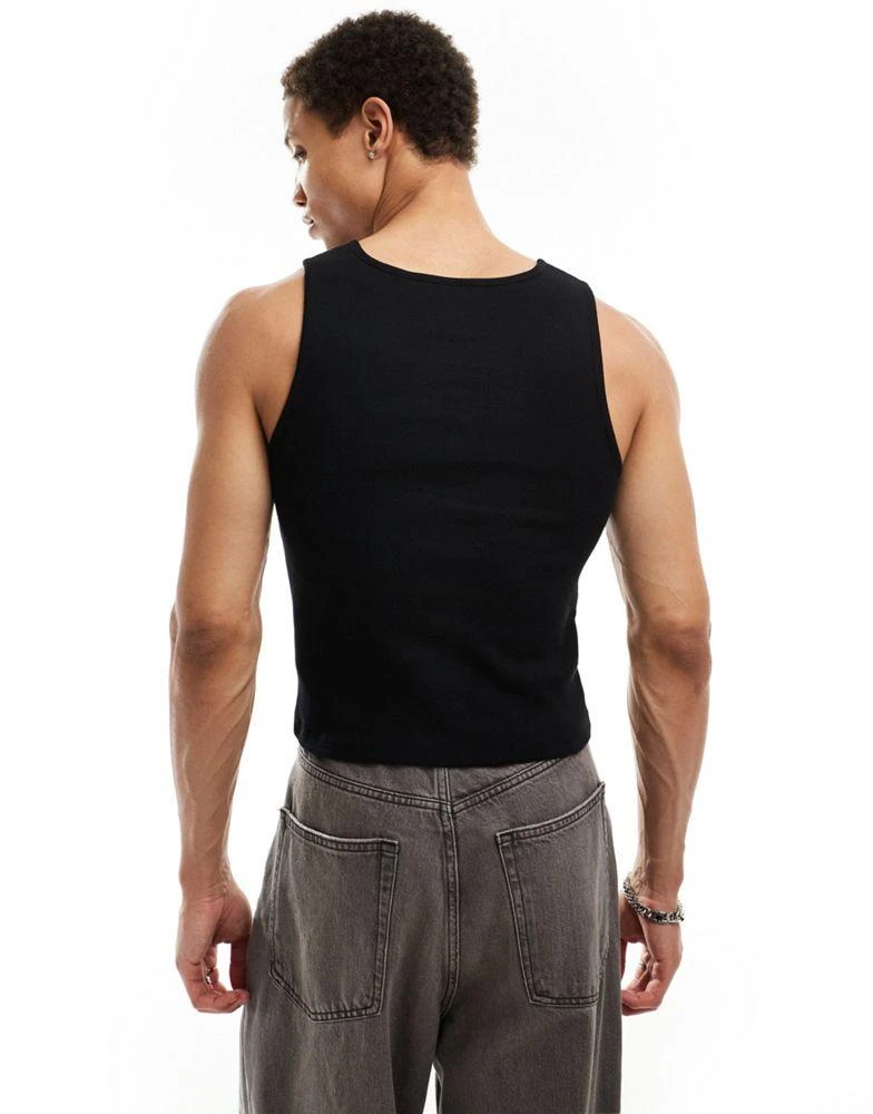 Collusion COLLUSION rib slim fit button vest in black 4