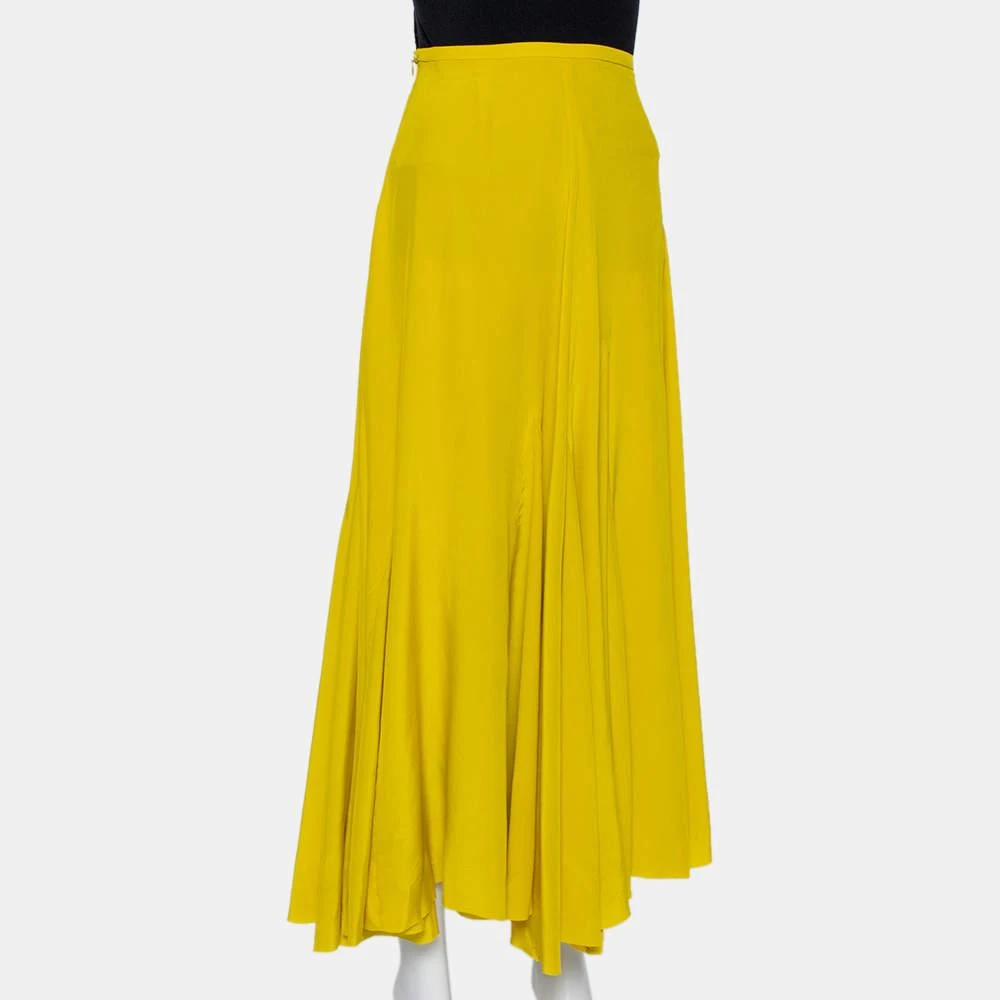 haider ackermann Haider Ackermann Mustard Yellow Silk Flared Maxi Skirt S 2