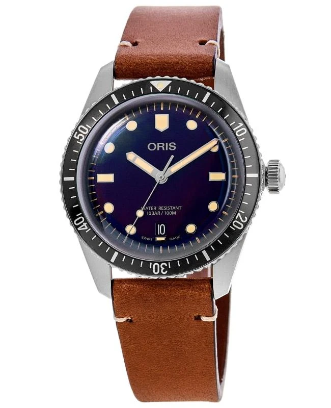 Oris Oris Divers Sixty-Five Automatic Blue Dial Leather Strap Men's Watch 01 733 7707 4055-07 5 20 45 1