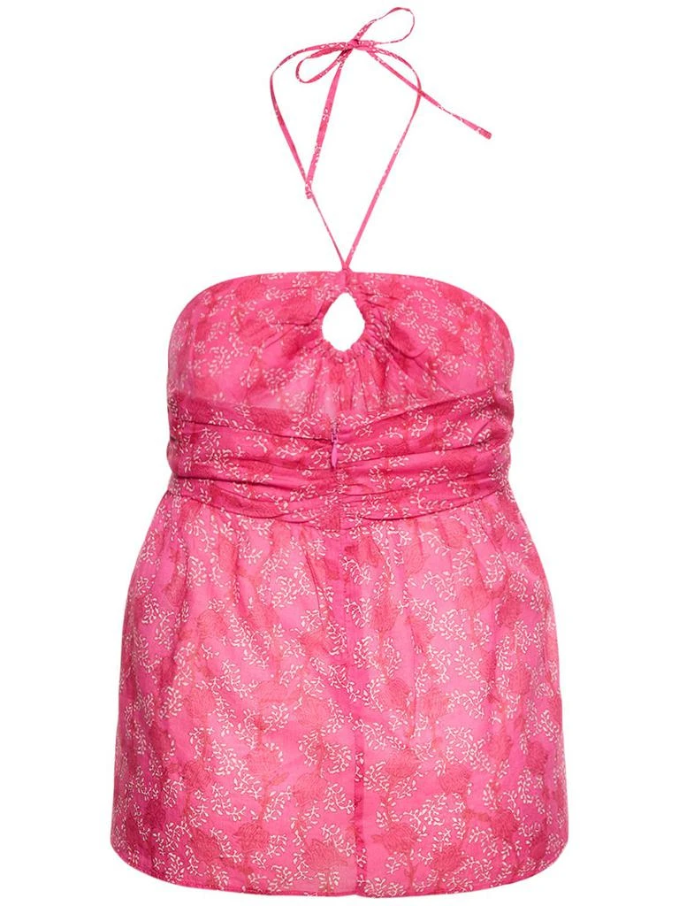MARANT ETOILE Gabao Floral Print Cotton Top W/ Ruffles 4