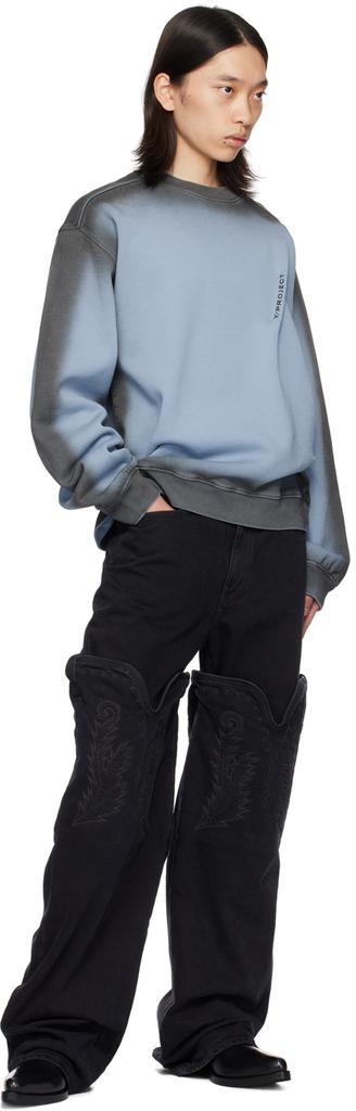関税送料込み【Y/PROJECT】ブラック Maxi Cowboy Cuff ジーンズ Y/Project Black Classic Maxi Cowboy Cuff Jeans - Pants