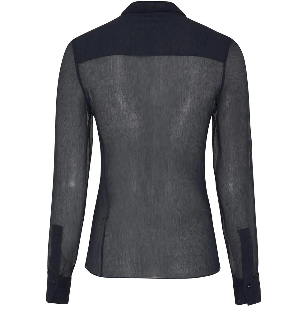 Chloé Fitted collarless silk crepe blouse 3