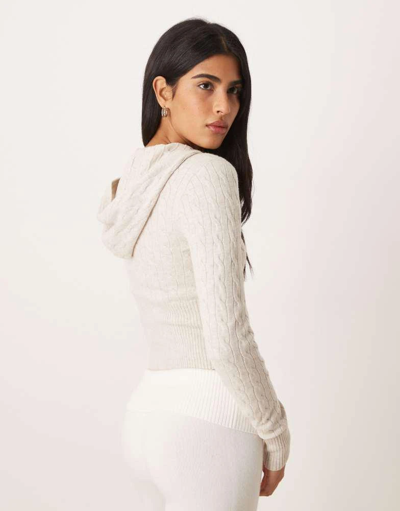 HOLLISTER Gilly Hicks lightweight cable knit zip sweater mix 
match in cream 2