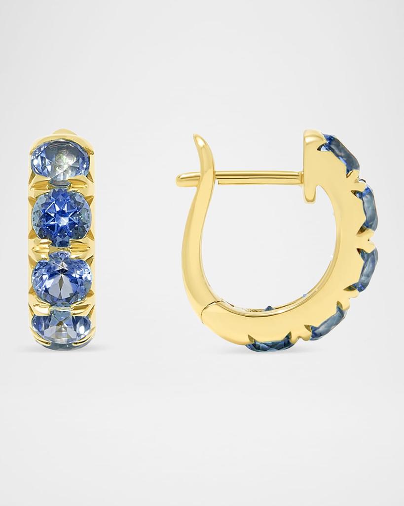 Stevie Wren The Midi Gemstone Hoop Earrings in 18K Yellow Gold