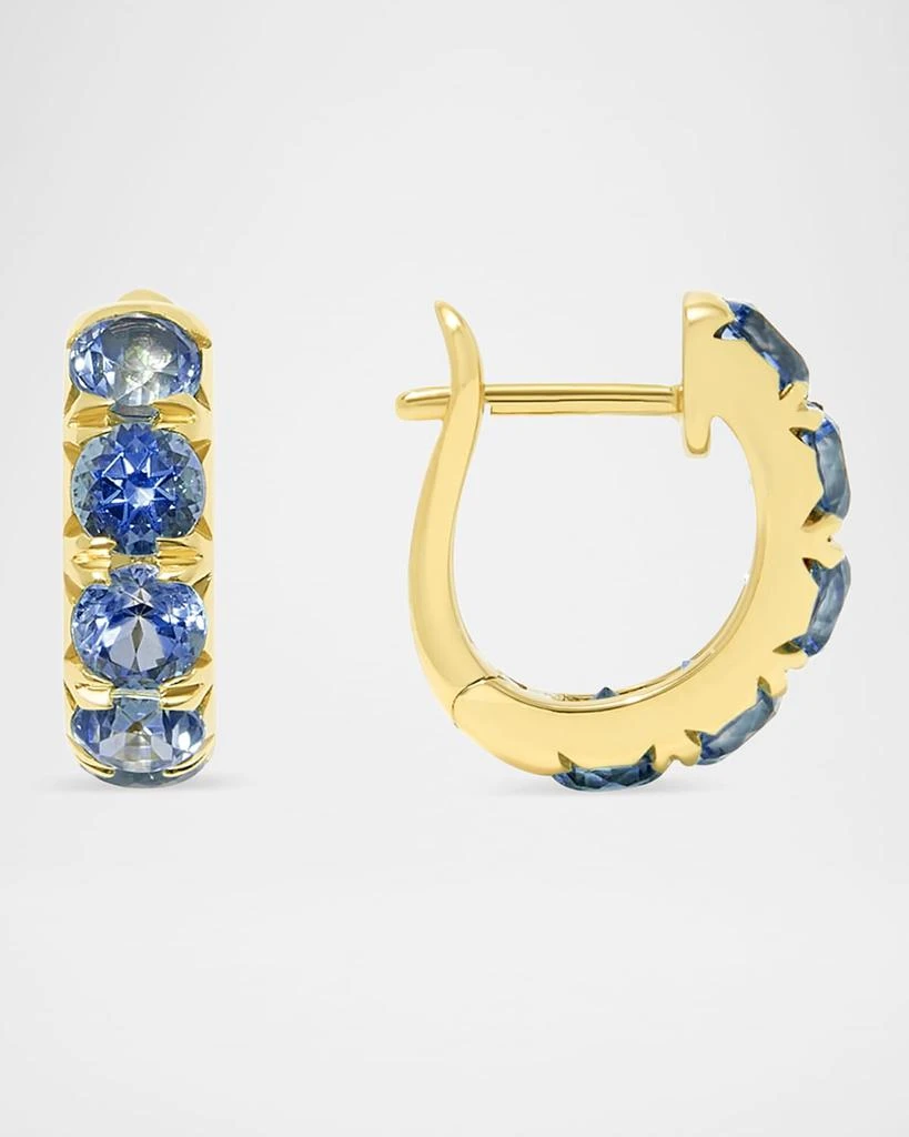 Stevie Wren The Midi Gemstone Hoop Earrings in 18K Yellow Gold 1