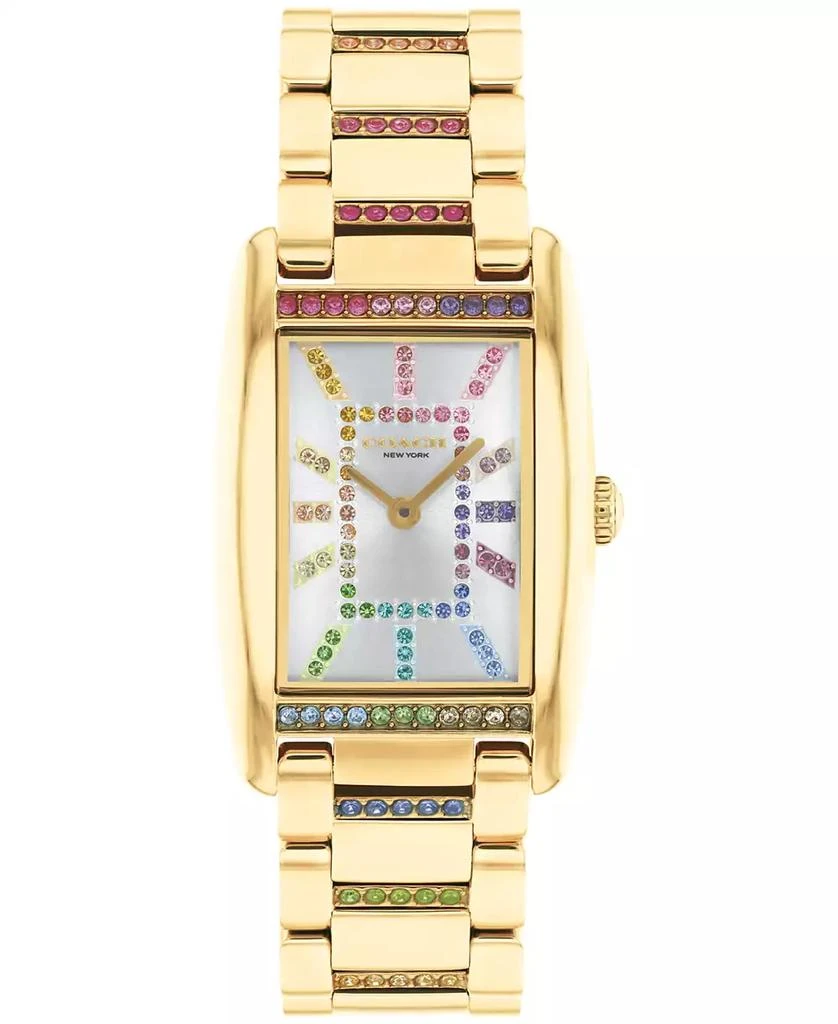 Coach Women's Reese Rainbow Gold-Tone Stainless Steel and Rainbow Crystal Watch 24mm 1