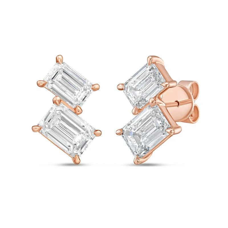 Diana M Jewels 14K RG Gold 2 Stone Earrings 8.00 Ct Tw 2