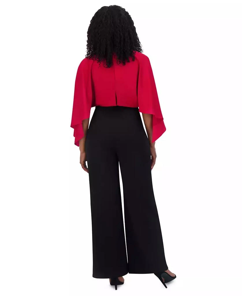 Jessica Howard Women's Satin Cape-Sleeve Jumpsuit 2