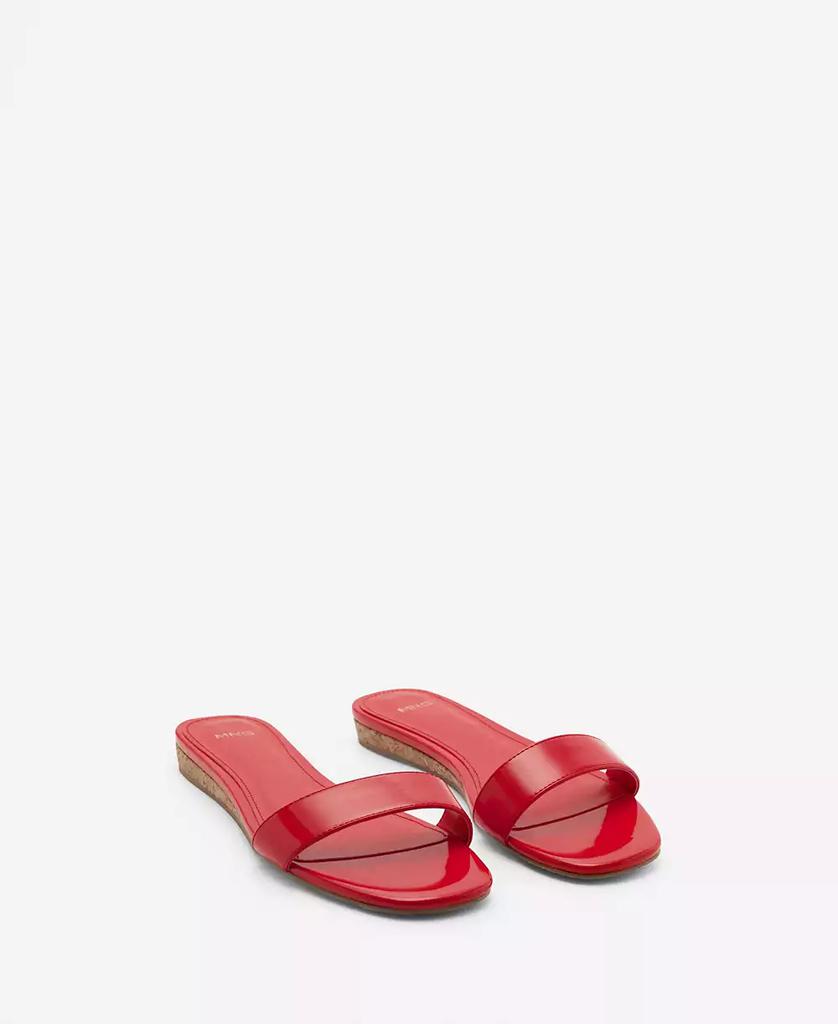 Mango Women's Patent Leather Effect Flat Sandals