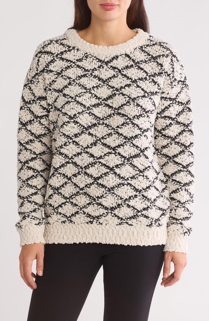 Bobeau Diamond Popcorn Stitch Sweater
