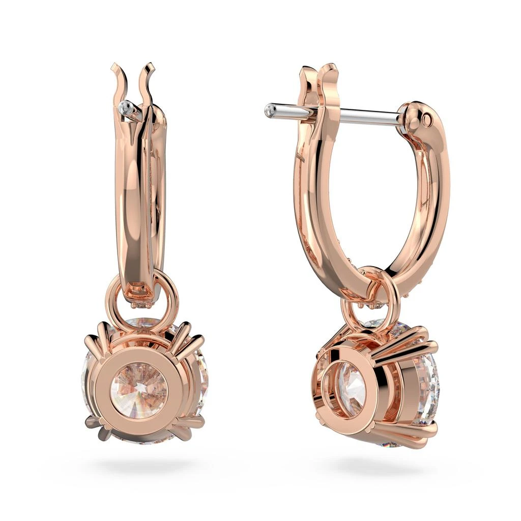 Swarovski Stilla drop earrings round cut white rose gold-tone plated 6