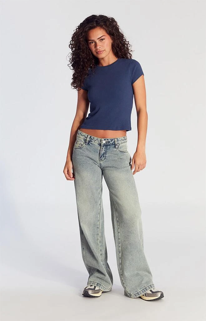 PacSun Casey Tint Low Rise Baggy Jeans Medium Indigo Wash 6