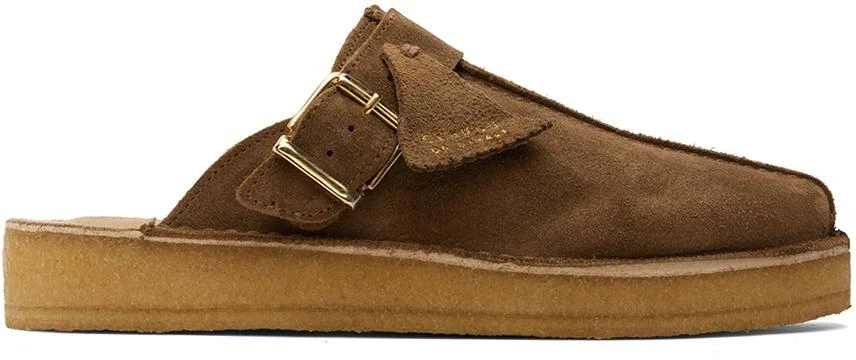 Clarks Tan Trek Mules 1
