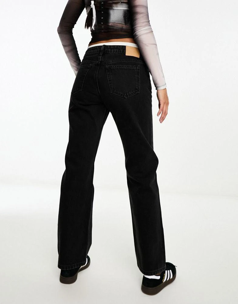 Weekday Weekday Arrow low waist regular fit straight leg jeans in tuned black 2