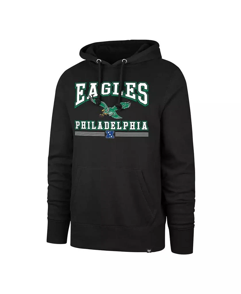 47 Brand Men's Black Philadelphia Eagles Packed House Headline Pullover Hoodie 2