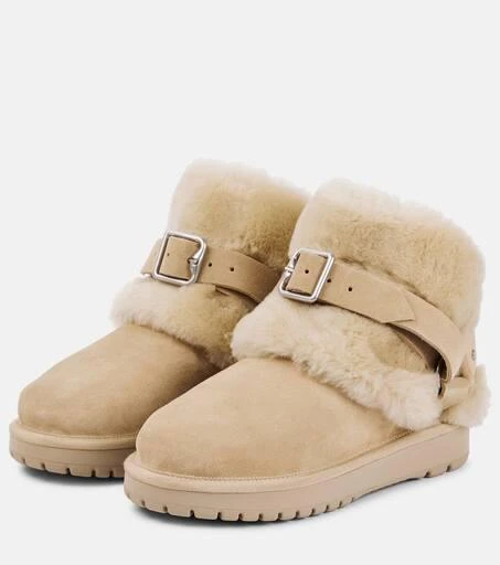 Burberry Shearling-trimmed suede ankle boots 5