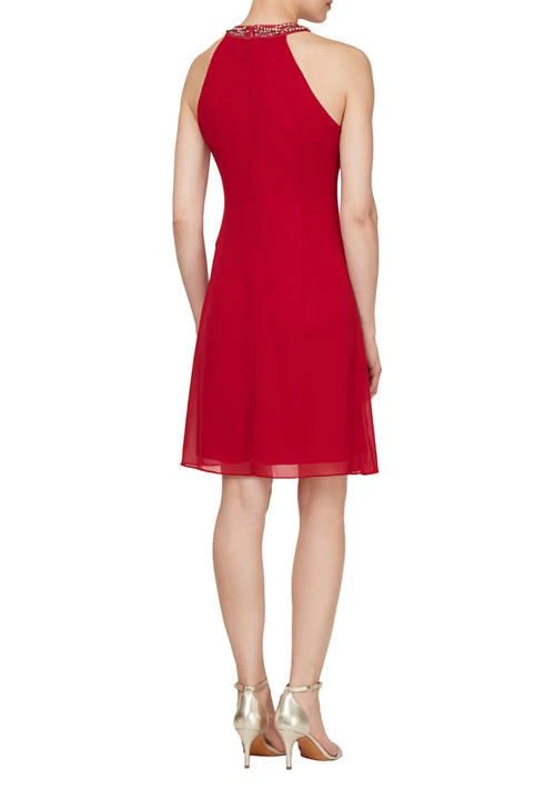 SLNY Beaded Chiffon Dress 2