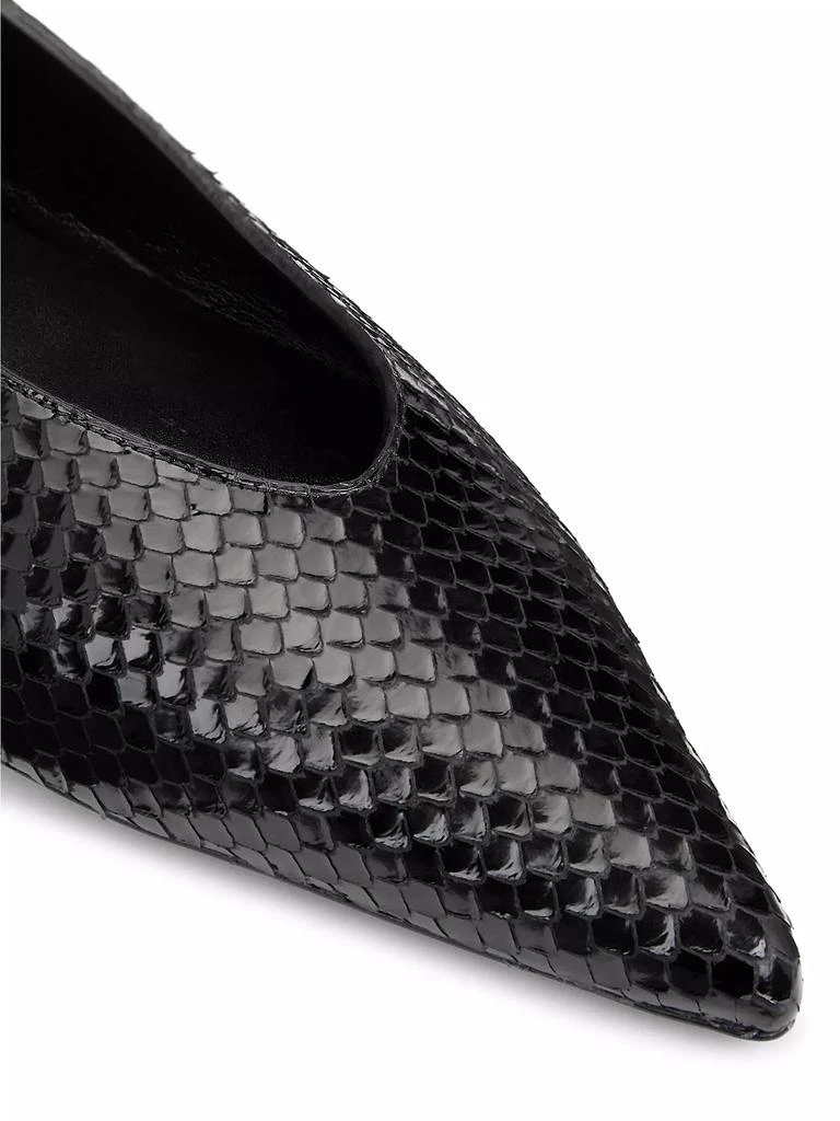 Stuart Weitzman Lina Python-Embossed Pointed Flats 5
