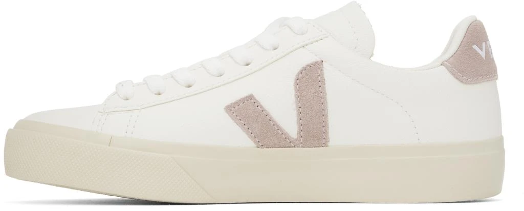 Veja White & Pink Campo Leather Sneakers 3