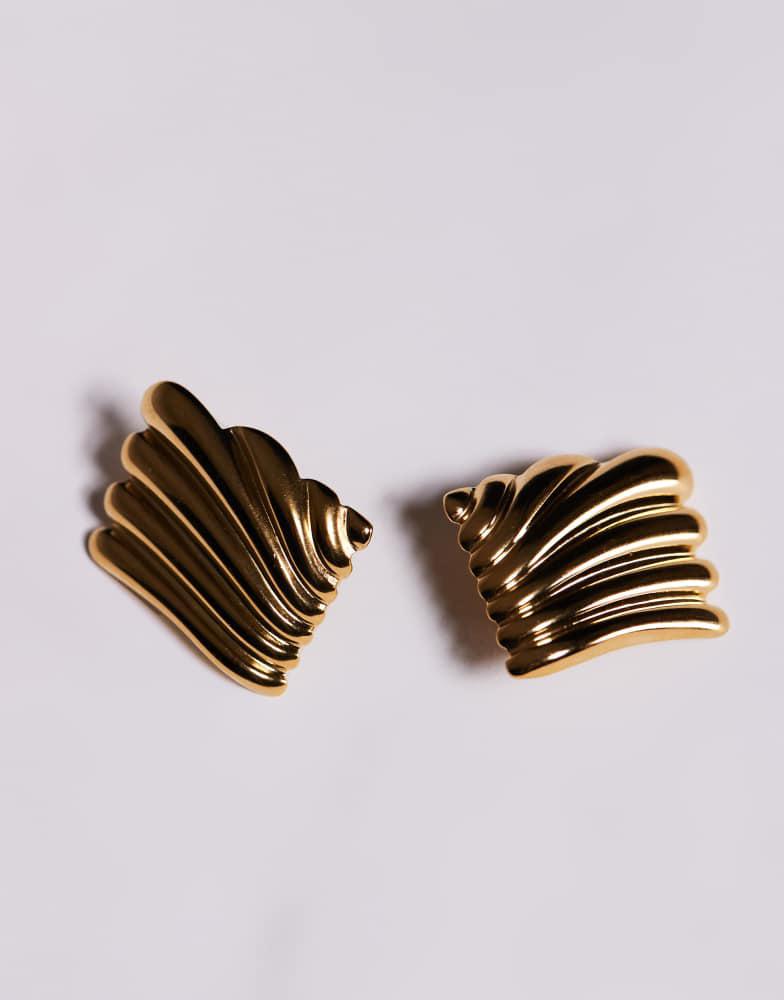 8 Other Reasons 8 Other Reasons ridge vintage inspired earrings in gold