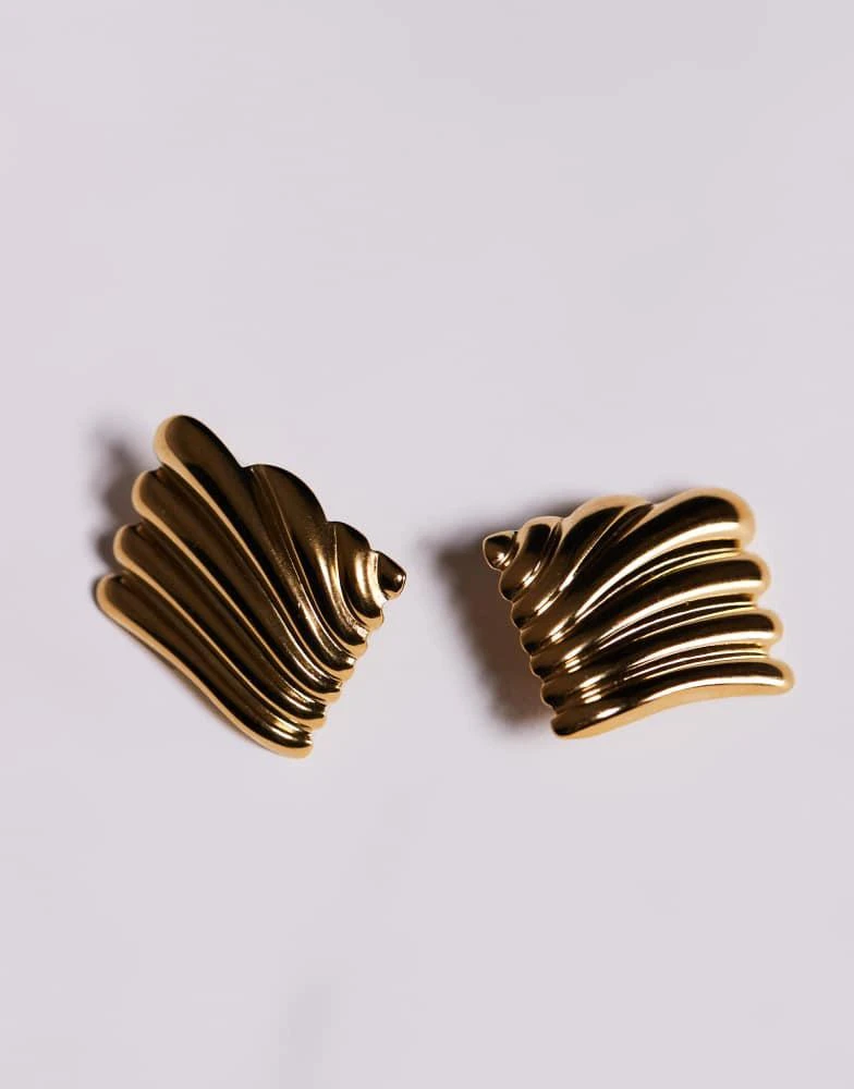 8 Other Reasons 8 Other Reasons ridge vintage inspired earrings in gold 2