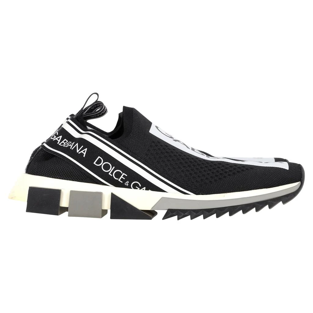 Dolce & Gabbana Sorrento Logo Low-Top Slip-On Sneakers in Black Polyester 1