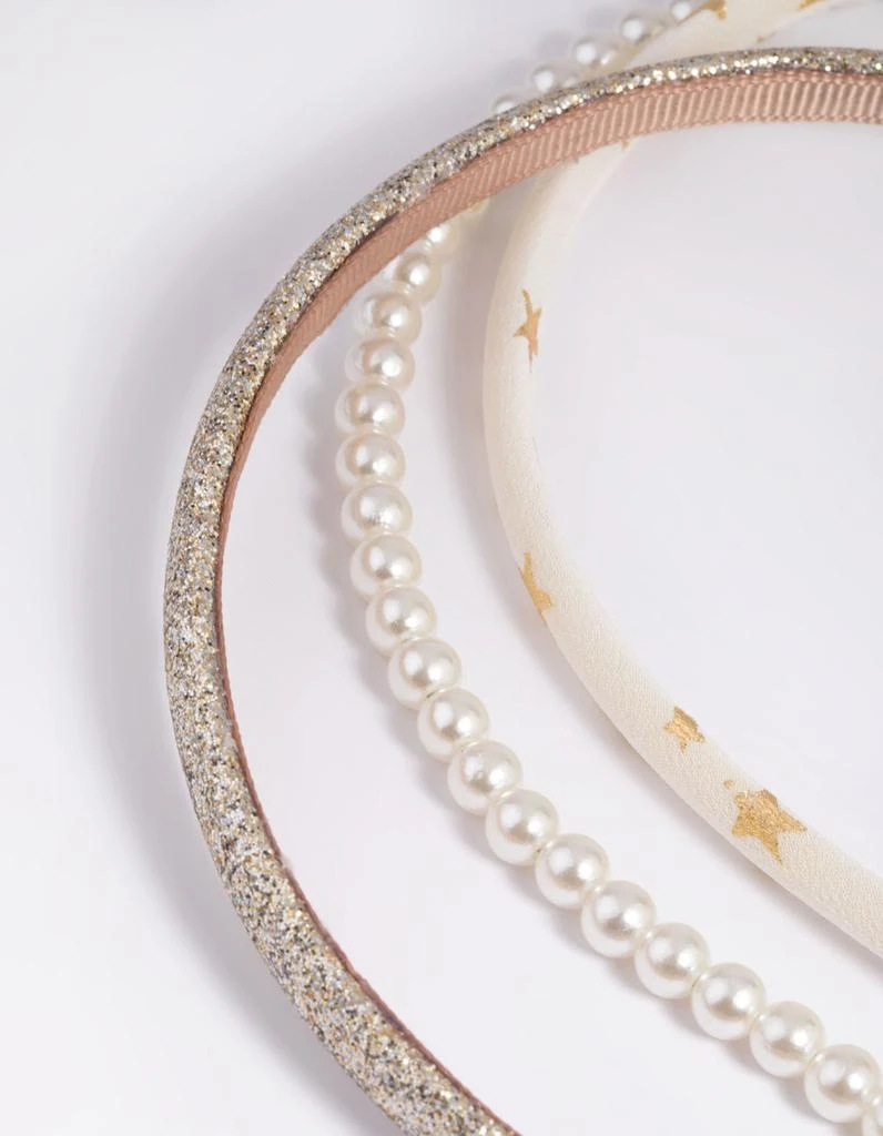 Lovisa Kids Glitter Star and Pearl Headband Pack 2