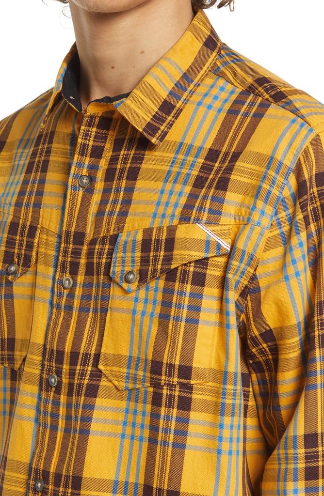 Cult of Individuality World on Fire Plaid Button-Up Shirt