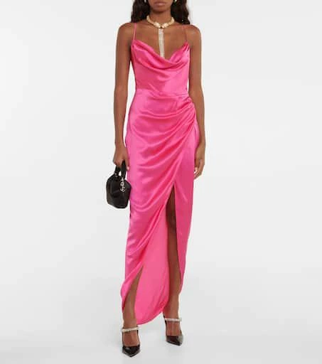 Alessandra Rich Embellished silk satin dress 2