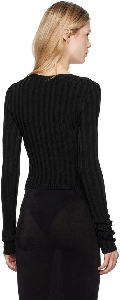 GUIZIO Black Slinky Rib Cardigan 3