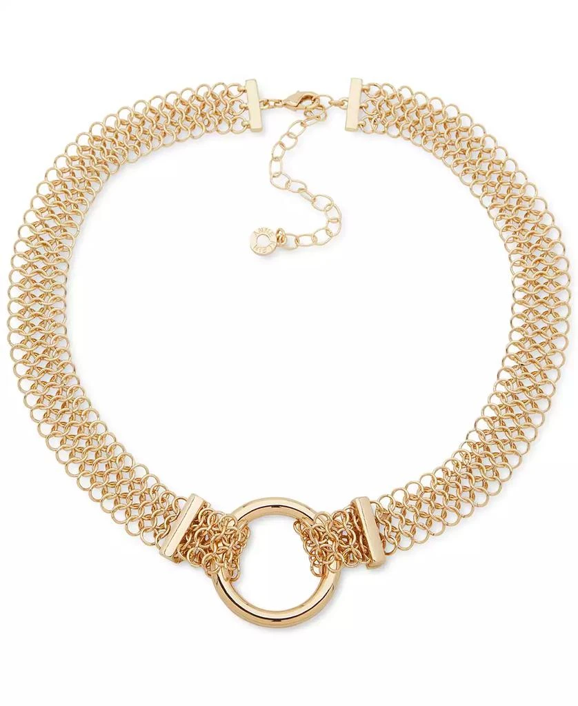 Anne Klein Gold-Tone Open Ring & Chain Mesh Collar Necklace, 16" + 3" extender 1