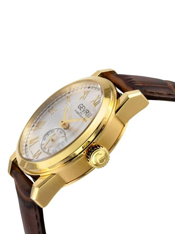 Gevril Madison 39MM Swiss Automatic Stainless Steel 
Leather Strap Watch 2