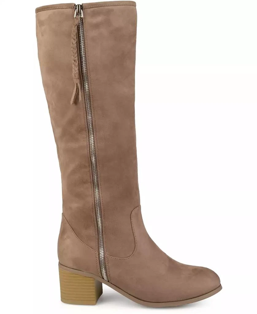 Journee Collection Women's Sanora Wide Calf Stacked Heel Mid Shaft Boots 9