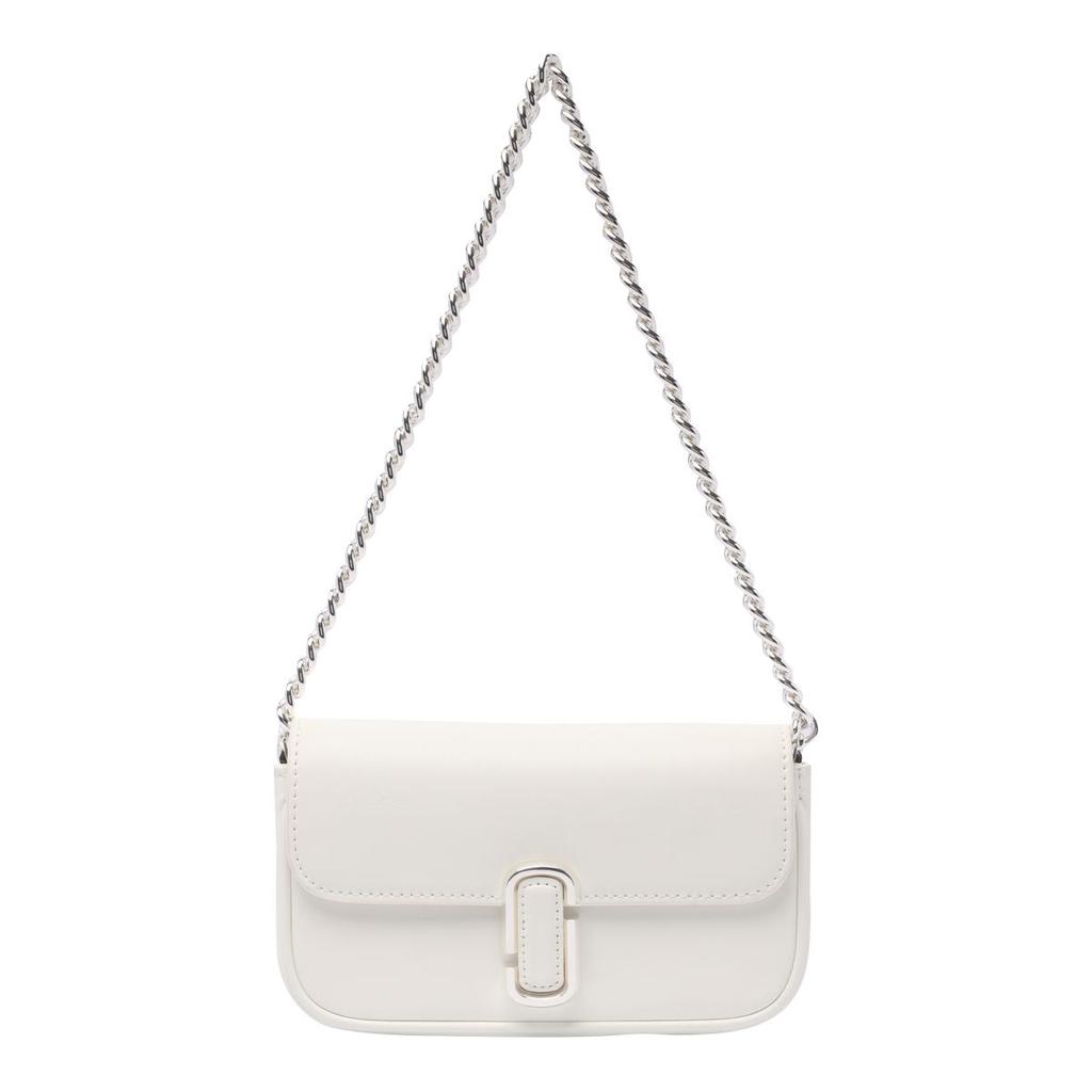 Marc Jacobs 'J Marc Mini' White Shoulder Bag With Logo Buckle In Smooth Leather Woman