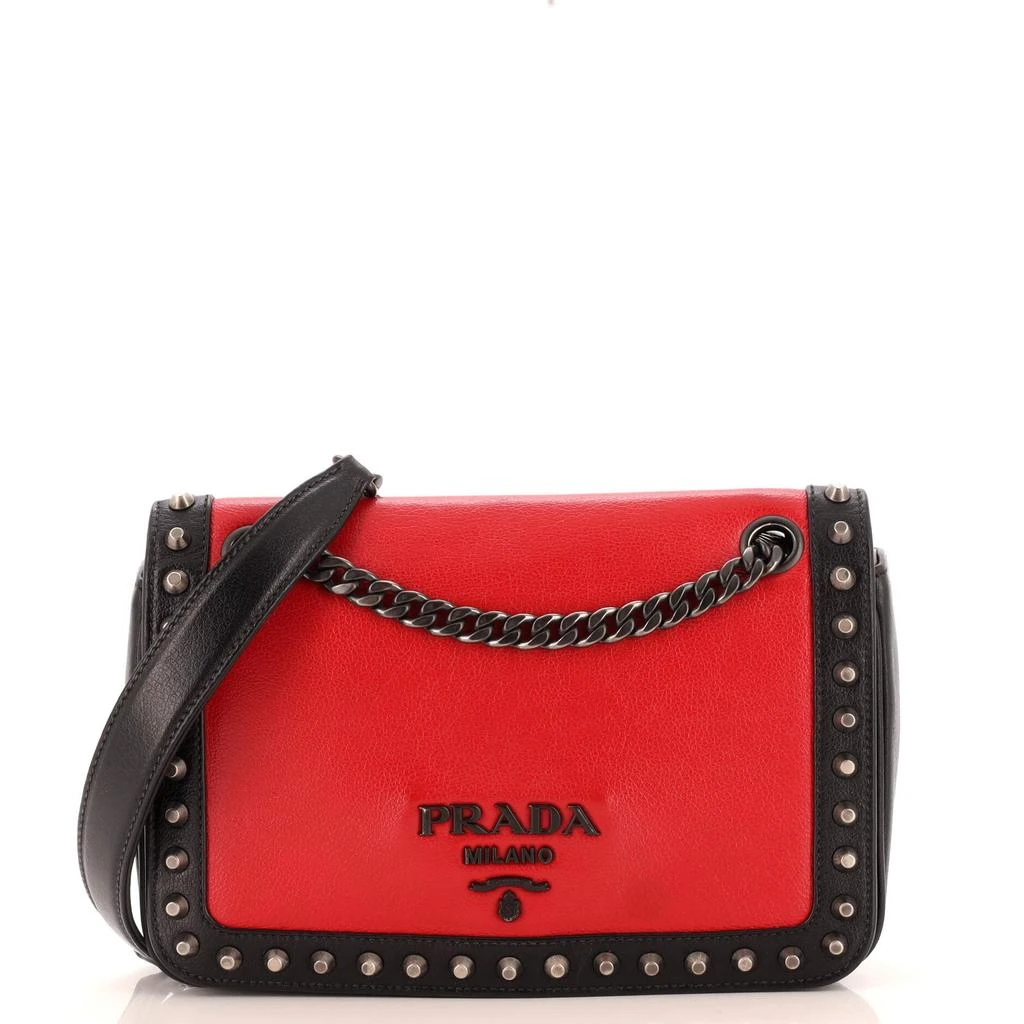 Prada Chain Flap Bag Studded Glace Calf Small 1