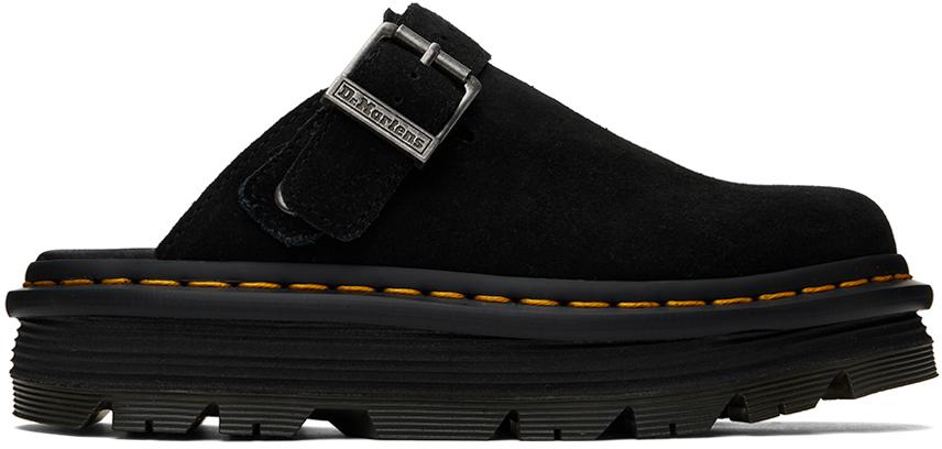 Dr. Martens Black ZebZag Slingback Platform Mules - Slippers