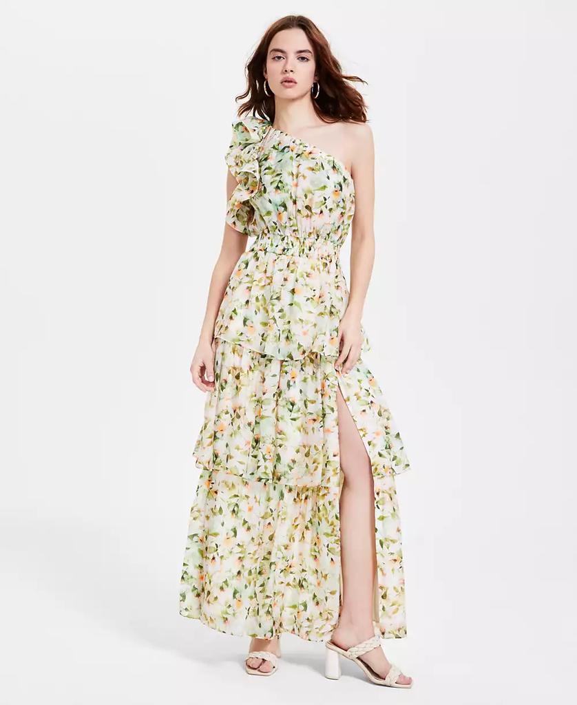 ASTR Women's Imelda Asymmetric-Neck Maxi Dress