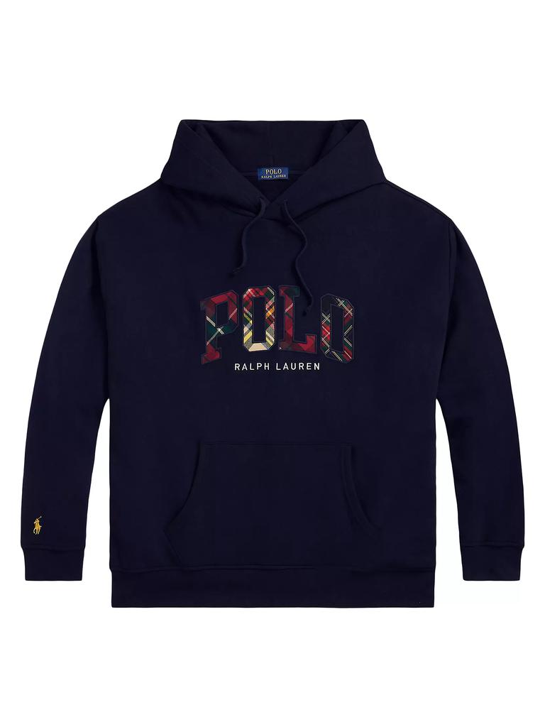 Ralph Lauren Logo Plaid Fleece Hoodie