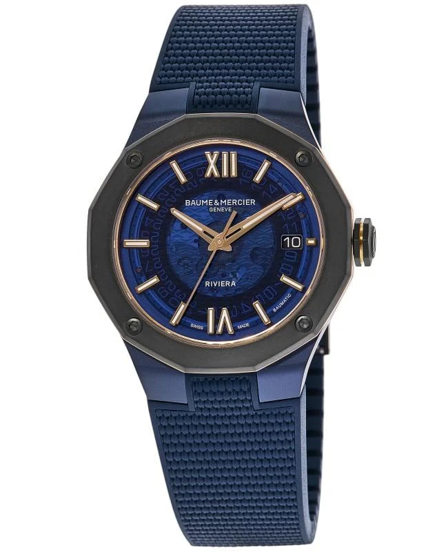 Baume & Mercier Baume & Mercier Riviera Automatic Blue Dial Blue Rubber Strap Men's Watch 10769 1